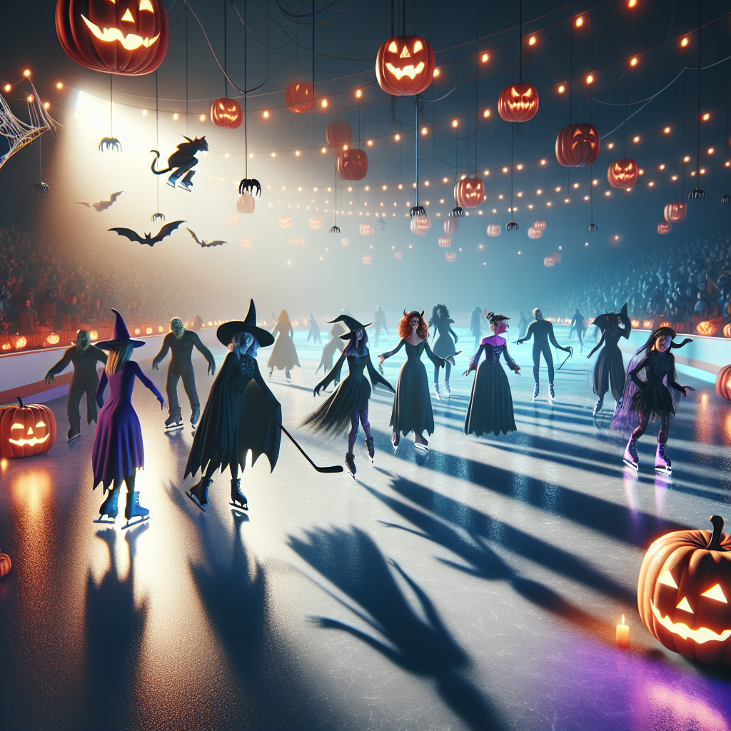 fiesta de halloween en la pista de hielo de lobete